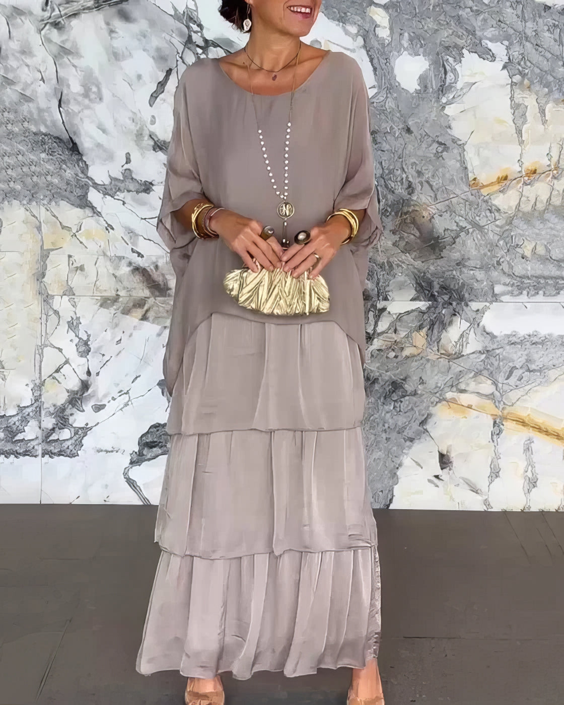 Caroline | Elegante Comfortabele Maxi Jurk voor Alle Gelegenheden